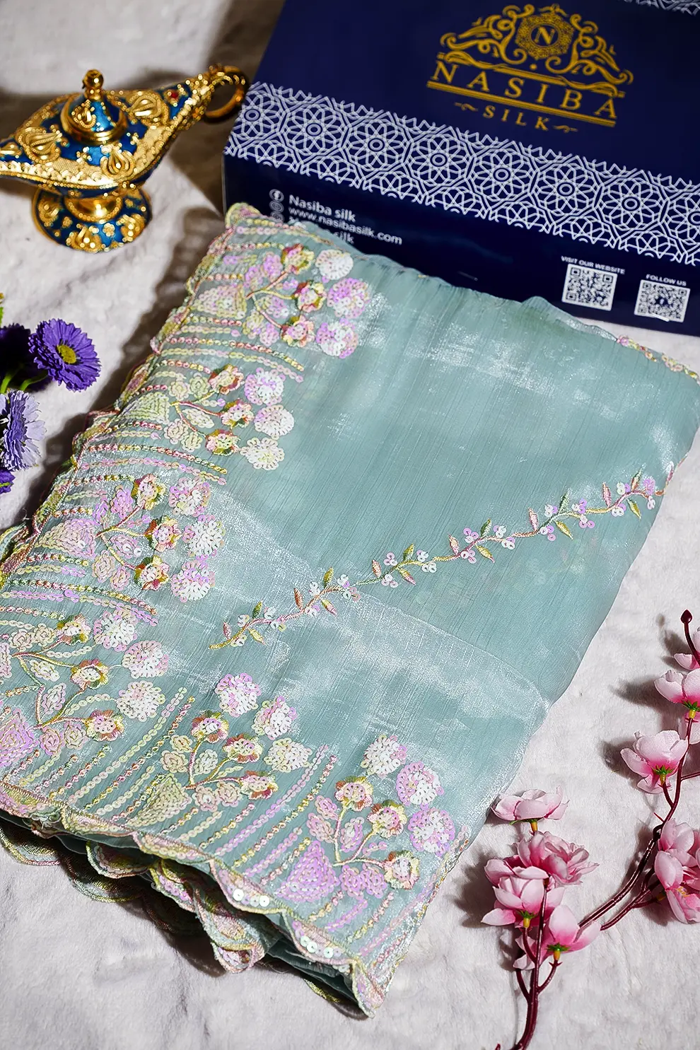 Muti Seqwence Paste jemi Chu Georgette party Saree